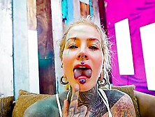 Anuskatzz - Tattooed Anal Queen In White Lingerie And High Heels Masturbating