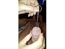 Sounding Cocktorture with Dilatator in Urethra
