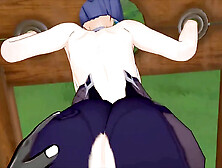 Stunning view of Yelan's wet pussy while she's stuck in a pillory