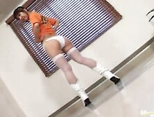 Smoking-hot mature Japanese in white stockings, ...