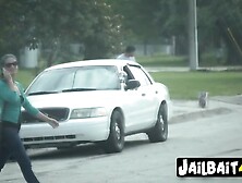 Milfs in cop uniforms capture an innocent black dude.