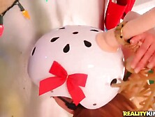 Serving Samantha some goodies for xmas