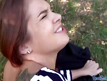 Redhead 19yo Slut Fucked Outdoor In Pov By Nice Dick