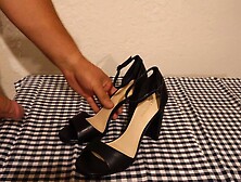 Fucking my wifey's peep toe ankle strap heels