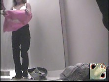 Changing Room Woman Stays In The Lingerie On Camera