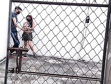 The girlfriend shows him her buttocks on their first official date