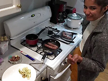 Sausage Party Cbt Pan Frying Chopped Up Hot Dogs