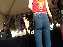 Candid White Booty In Jeans