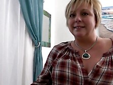 Short-Haired Chubby Blonde Milf Sucks A Dick And Gets Shagged