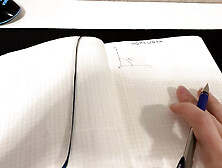 Stepsister blows my wang under the table while I do my homework