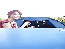 Couple goes camping in nature and make a sextape