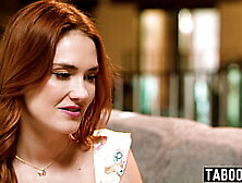 Redhead MILF stepmom eating a naughty teens hairy pussy