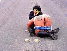 Stranded BBW Cow Girl Blows Dick For A Ride