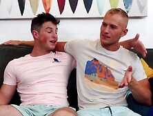 Sporty Guys Are Having Raw Gay Sex Session On The Couch