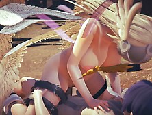 Angewomon Cowgirl : Digimon Hentai Parody