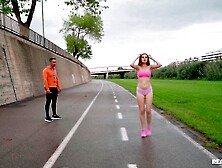 Beautiful redhead chick gets fucked by her personal trainer