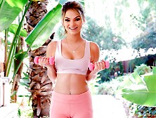 Busty blonde goddess Angela White is playing with her little hole