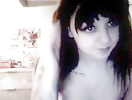 Emo college girl with big areolas posing on cam