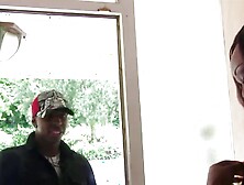 Once her huge black butt gets revealed he quickly pulls out his BBC to bang