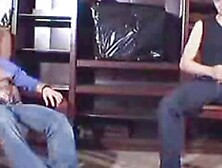 Retro teen blonde in funky stockings takes two.