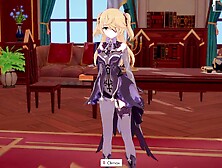 3D/Anime/Hentai.  Genshin Impact: Fischl gets Fucked raw and Creampied by Diluc !!