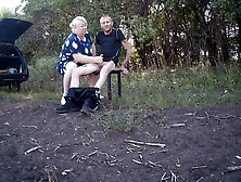 Stepmother-in-law In A Public Park Jerks Off My Dick Until I Cum