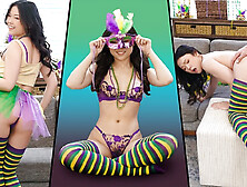 Tiny Little Asian Lulu Celebrates Mardi Gras Taking Giant Cock In All Positions