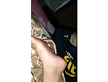 Sleepy feet licking girlfriend