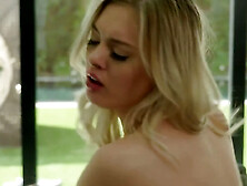 Amber Moore has knee-highs and a kinky tight pussy