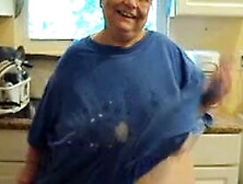 in the kitchen being silly