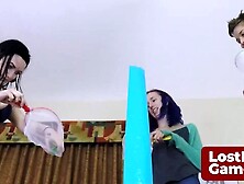 3 newbies are diving into their first nude shoot