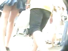 A Sexy School Girl Filmed Upskirt By A Voyeurs Spy Cam.