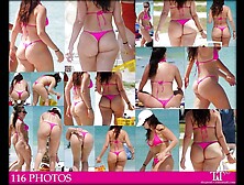 Huge Fat Asses in thongs at the beach