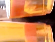 Vixen gathers her urine in a jar and displays it to the cam