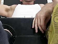 Restrained handsome youngster receives tickling torment