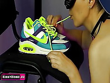 Asmr - Nike Sneakers Bizarre.  The Chick Sucks The Used Shoes.