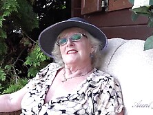 Aunt Judy's - 66Yo Unshaved Older Gilf Mrs.  Claire Sucks Your Knob In The Garden (Pov)