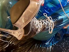 Blue Transparent RUBBER Plastic Masturbation
