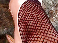 Pedalia Love's Fishnet Toe Dipping In Yogurt