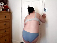 Wife Undressing In The Bedroom In Leggings