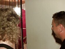 Spectacular blonde stuck in her tight pussy by two cocks