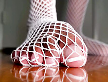 Pink Foxx Pedicure Feet In Fishnets