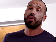 Sexy threesome with two hot and tiny babes and a huge cock