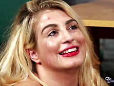 Cum on face for PAWG blonde diva Megan Clara Big Tits Facial