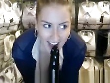 Woman In Store Plays With Her Breasts And Pussy On Cam