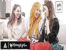 Mommy's Girl - Milf Lauren Phillips Fingers Teens Lily Larimar & Her Bestie While Making A Puzzle