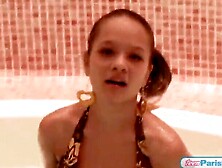 Teenie Paris Milan into a Bikini taking Jacuzzi just to
