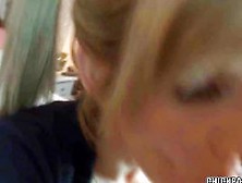 Blonde MILF Jolene gets her face covered with cum