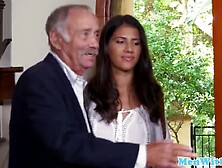 Mexican Beauty Fucks With Old Man