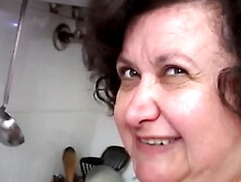 Chubby grandma masturbation with broomstick